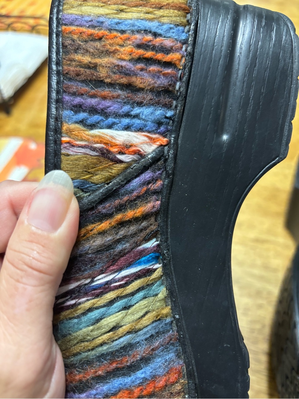 Dansko Professional-Style Multicolor Wool Clogs - Picture 6 of 7